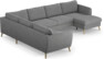 County - Hörnsoffa, 2+3-sits med schäslong höger - Grå