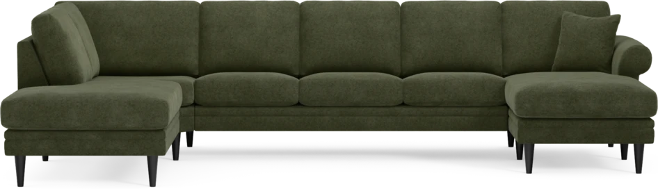 Eden - 3-sits soffa med divan vänster och schäslong höger - Grön