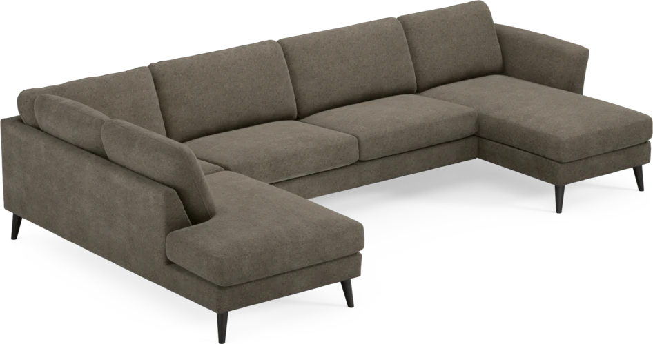 Bridge - 3-sits soffa med divan vänster och schäslong höger - Brun