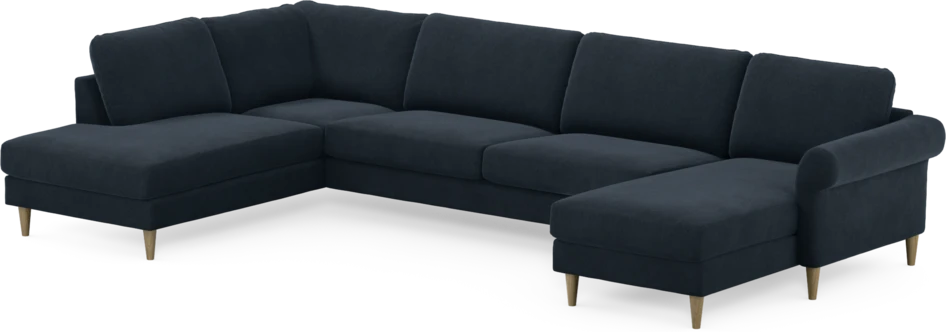 Bridge - 3-sits soffa med divan vänster och schäslong höger - Blå