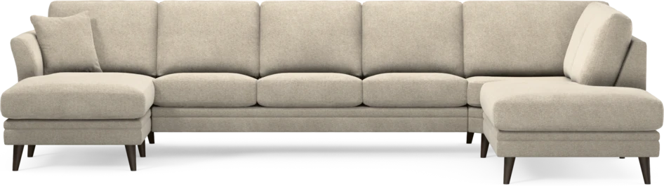 Eden - 3-sits soffa med schäslong vänster och divan höger - Beige