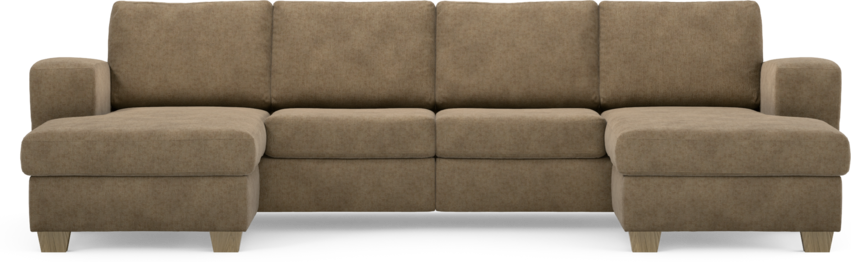 Friday - 2-sits soffa med två schäslonger - Brun