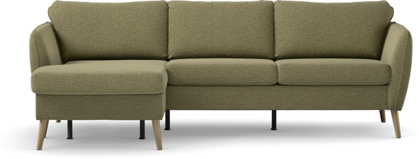County - 3-sits soffa med flyttbar schäslong - Grön