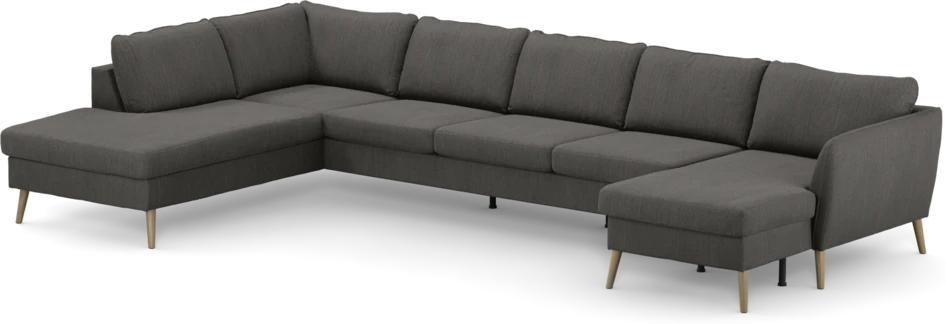 County - 4-sits soffa med divan vänster och schäslong höger - Brun