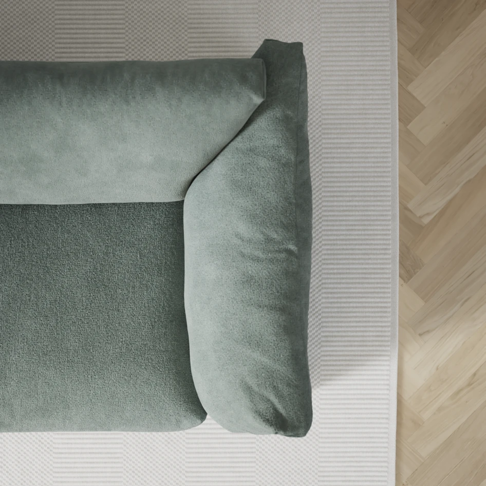 Cherrie Klädsel - Klädsel till 3-sits soffa med divan höger - Blå