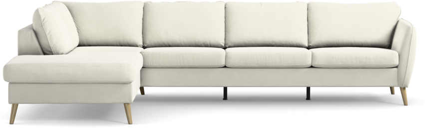 County - 3-sits soffa med divan vänster - Vit