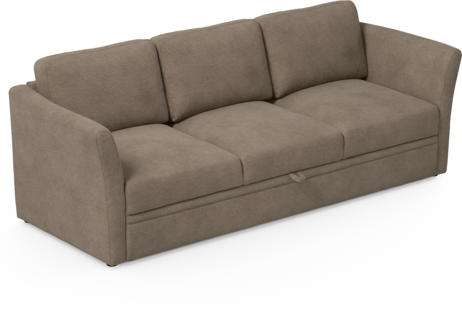Öland - Bäddsoffa 3-sits, längsbäddad - Brun