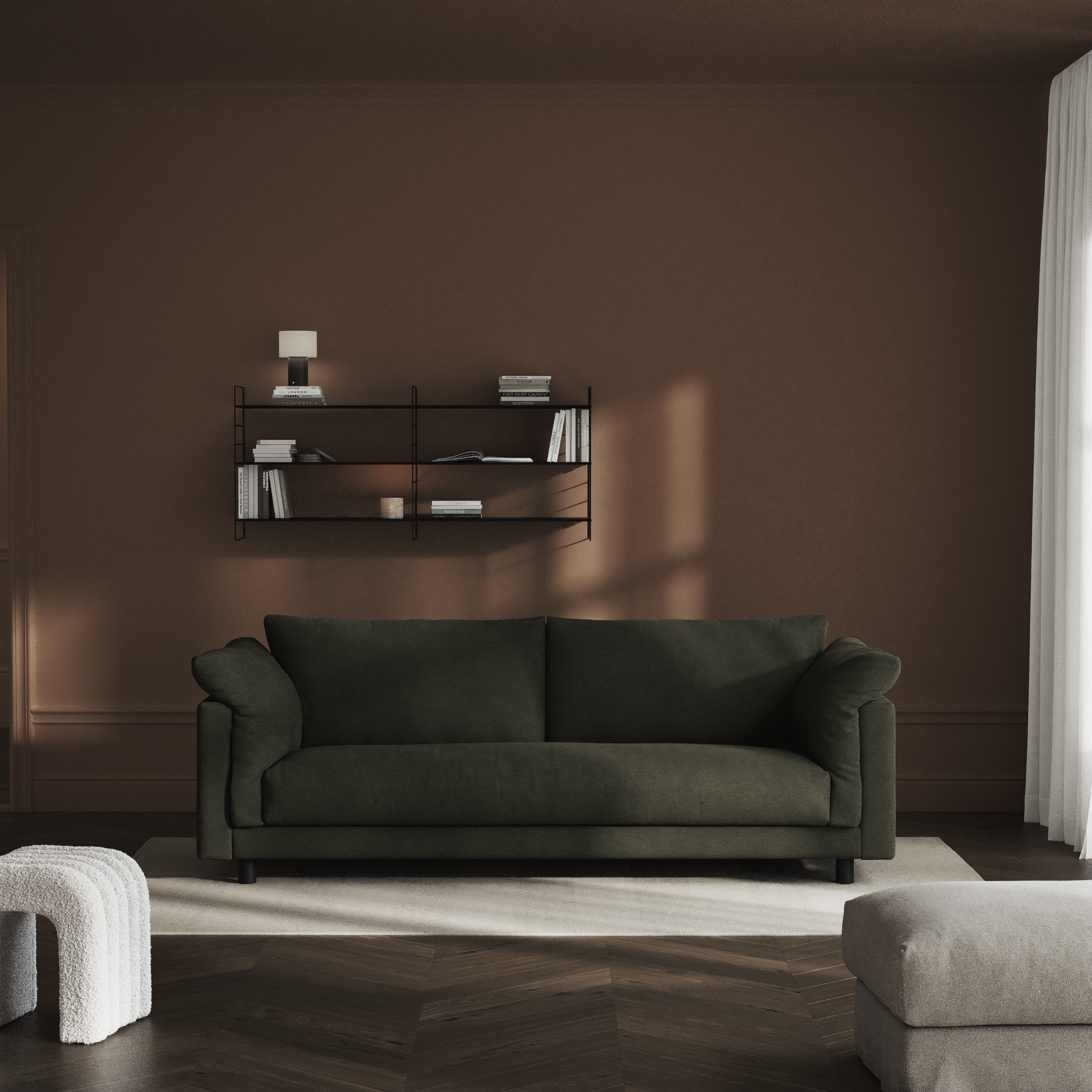 Cherrie - 3-sits soffa, hel dyna, fast klädsel - inspiration