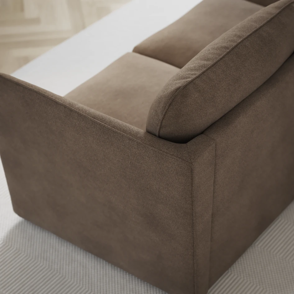 Öland - Bäddsoffa med schäslong vänster och divan höger - Brun