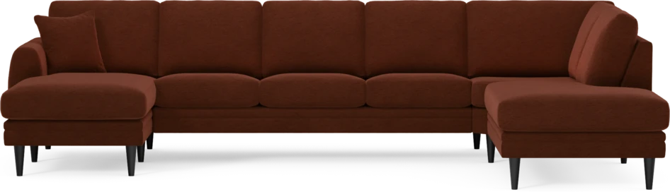 Eden - 3-sits soffa med schäslong vänster och divan höger - Orange