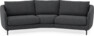 Madison - 3-sits soffa svängd, 90 cm - Svart