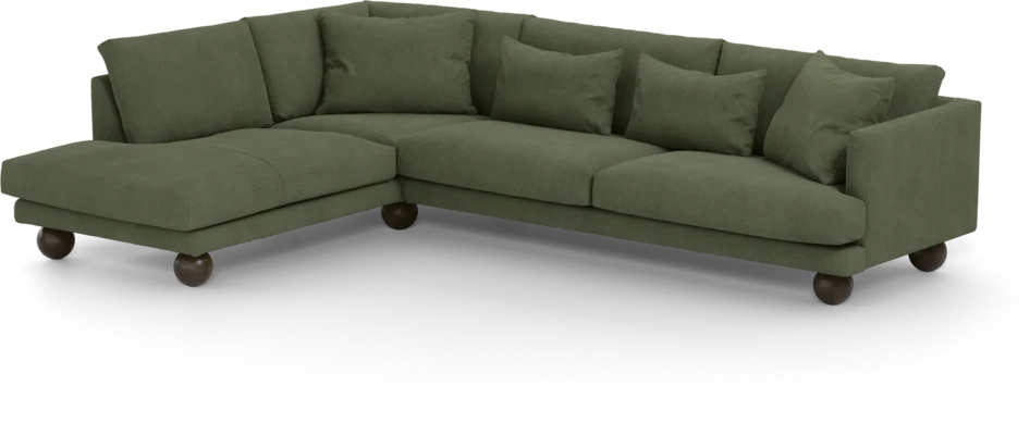 Harper - 3-sits soffa med divan vänster - Grön