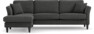 Eden - 2,5-sits soffa med schäslong - Svart