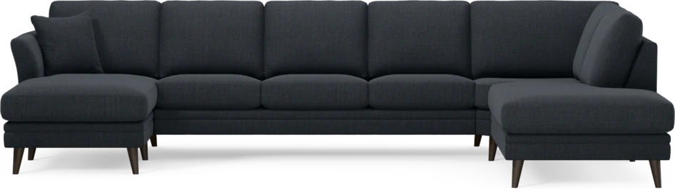 Eden - 3-sits soffa med schäslong vänster och divan höger - Blå