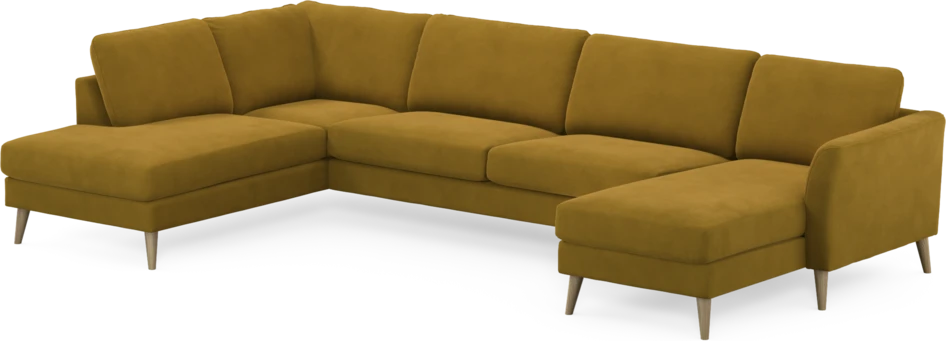 Bridge - 3-sits soffa med divan vänster och schäslong höger - Gul