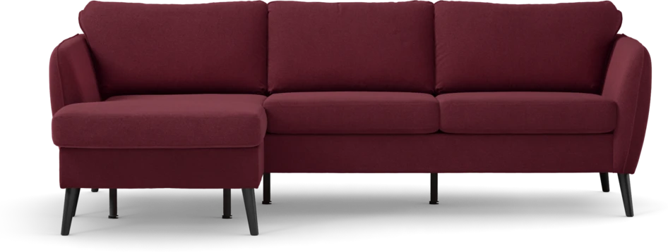 County - 3-sits soffa med flyttbar schäslong - Röd