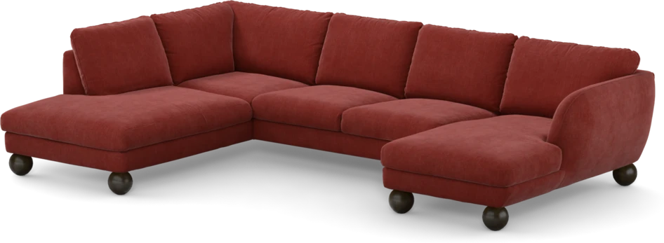 Madison Lux - 2-sits soffa med divan vänster och schäslong höger - Rosa