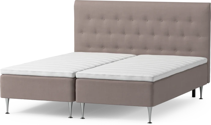 Roma Family, Ramsäng, dubbelsäng med bäddmadrass och sänggavel låg pikerad, B 160-180