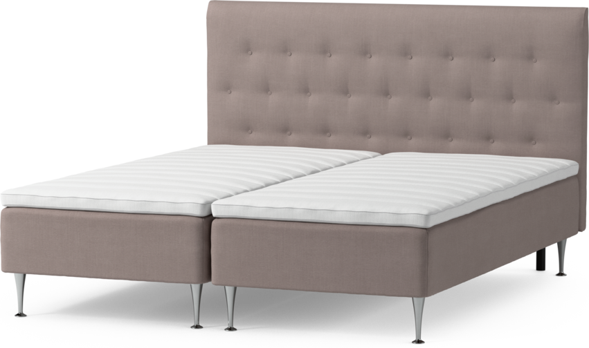 Roma Family - Ramsäng, dubbelsäng med bäddmadrass och sänggavel låg pikerad, B 160-180