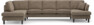 Eden - 3-sits soffa med divan vänster och schäslong höger - Brun