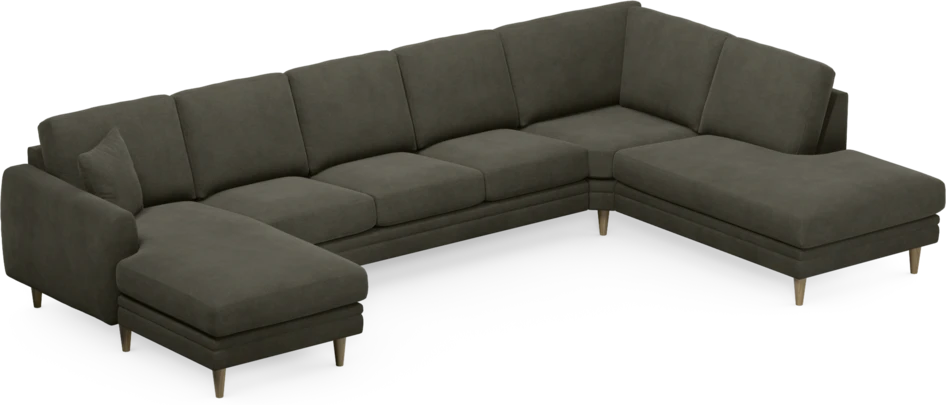 Eden - 3-sits soffa med schäslong vänster och divan höger - Grå