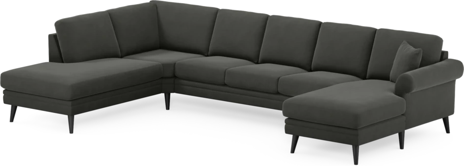Eden - 3-sits soffa med divan vänster och schäslong höger - Grå
