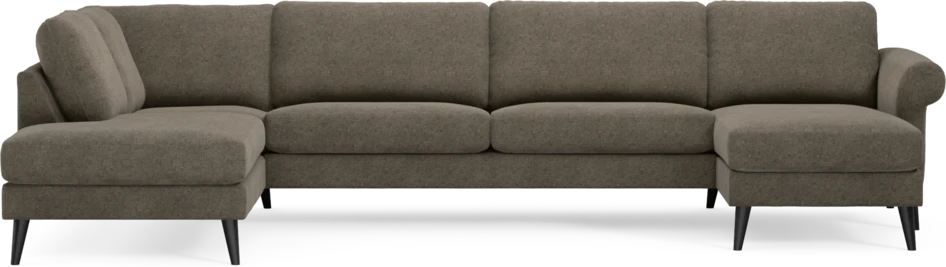 Bridge - 3-sits soffa med divan vänster och schäslong höger - Brun