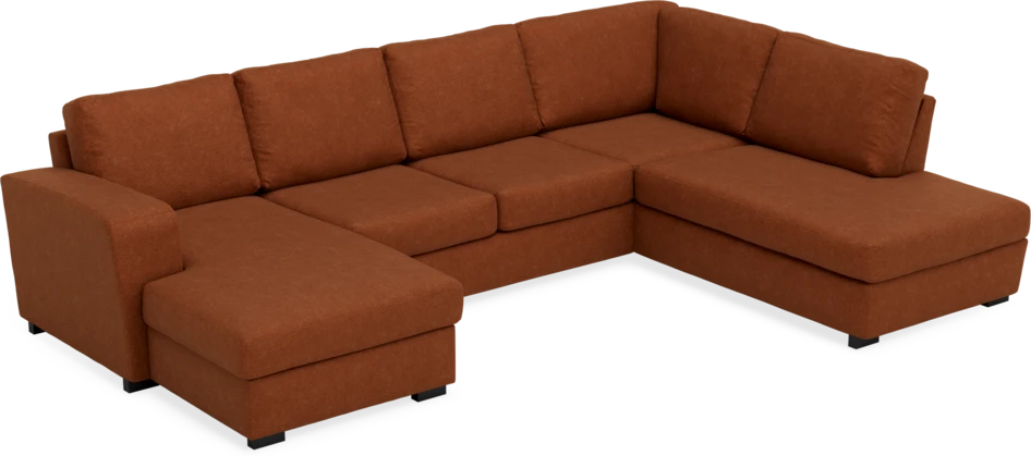 Friday - 3-sits soffa med schäslong vänster och divan höger - Orange