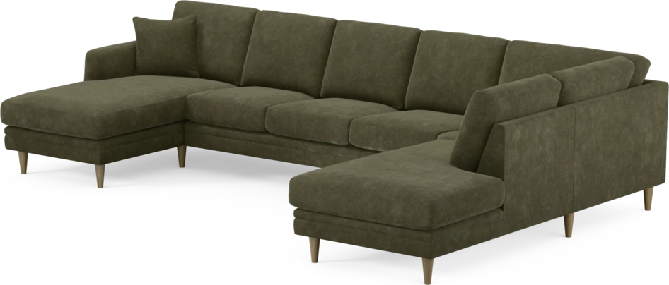 Eden - 3-sits soffa med schäslong vänster och divan höger - Grön