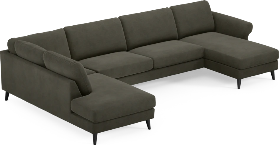 Bridge - 3-sits soffa med divan vänster och schäslong höger - Grå