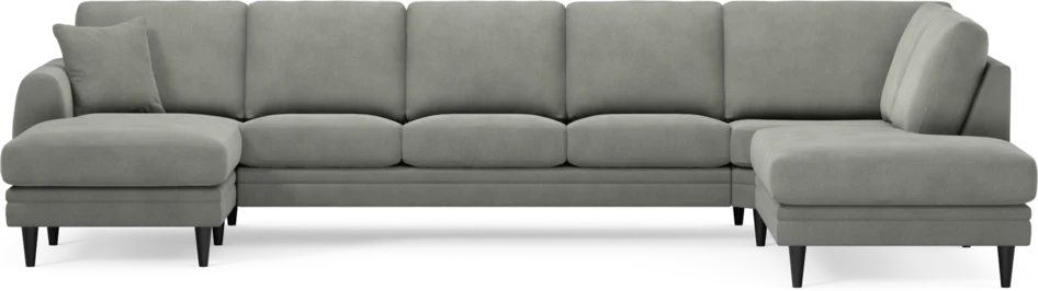 Eden - 3-sits soffa med schäslong vänster och divan höger - Grå