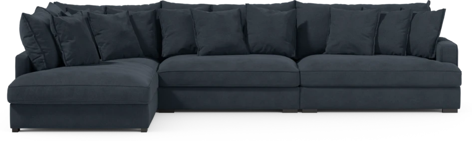 Rossi - 4-sits soffa med divan vänster - Blå