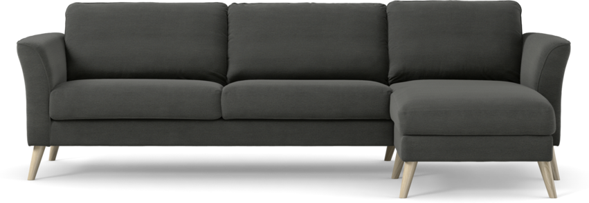 Bridge - 3-sits soffa med schäslong höger - Grå