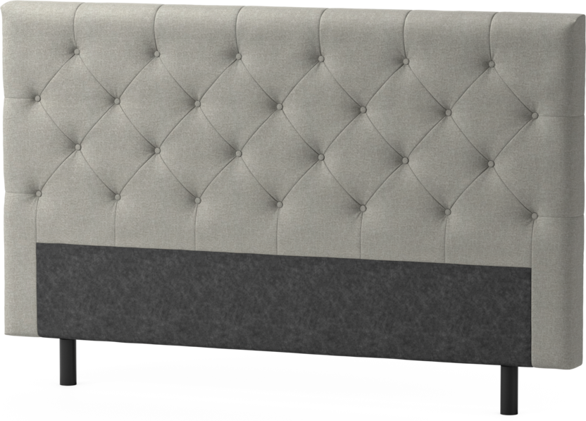 Delux Pikerad Låg - Sänggavel, 90-210 cm - Grå