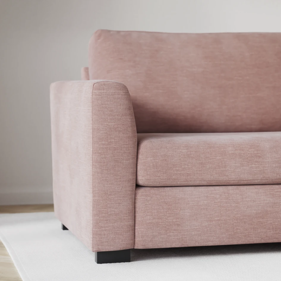 Friday - 2,5-sits soffa med divan höger - Rosa