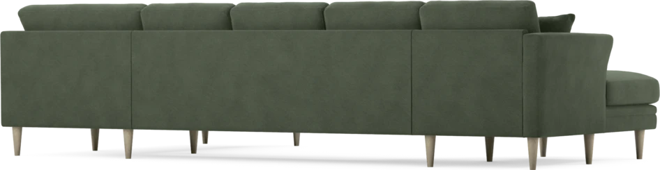 Eden - 3-sits soffa med schäslong vänster och divan höger - Grön
