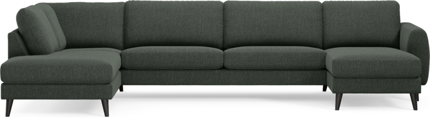 Bridge - 3-sits soffa med divan vänster och schäslong höger - Grön