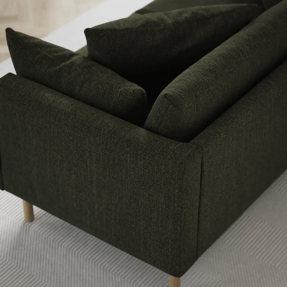 Harper - 3-sits soffa med divan höger - Grön