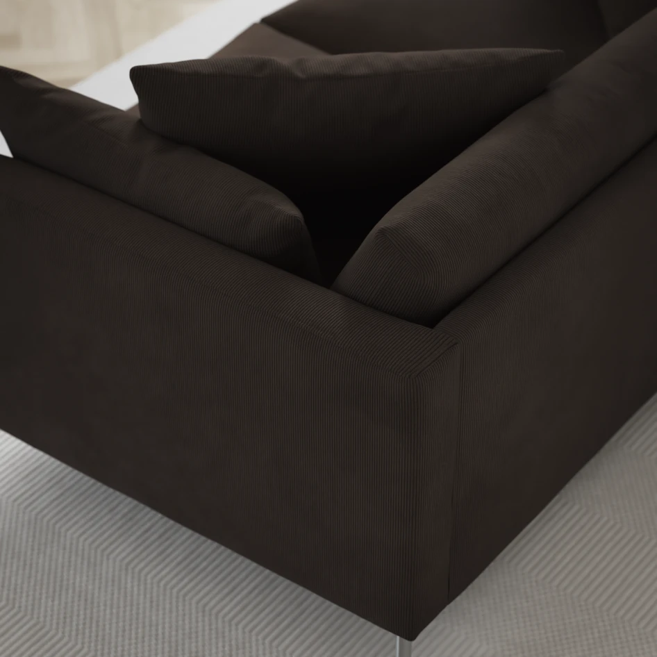 Harper - 3-sits soffa, hel dyna - Brun