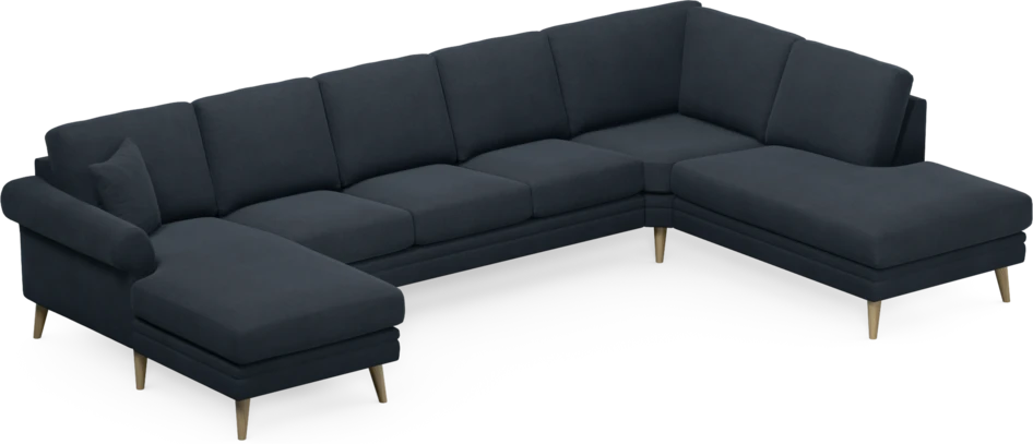 Eden - 3-sits soffa med schäslong vänster och divan höger - Blå