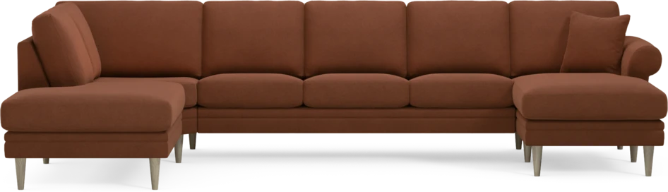 Eden - 3-sits soffa med divan vänster och schäslong höger - Orange