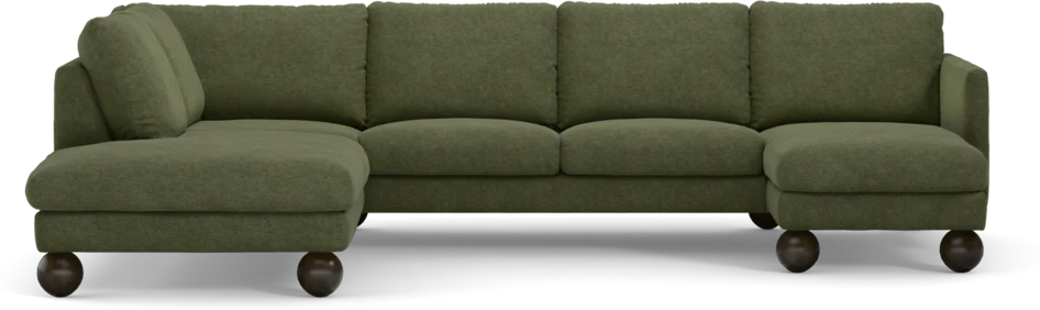 Madison - 2-sits soffa med divan vänster och schäslong höger - Grön