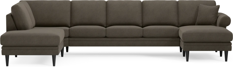 Eden - 3-sits soffa med divan vänster och schäslong höger - Brun