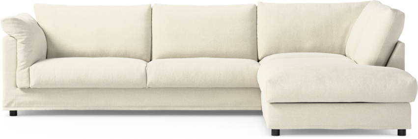 Cherrie - 3-sits soffa med divan höger, med kappa - Vit