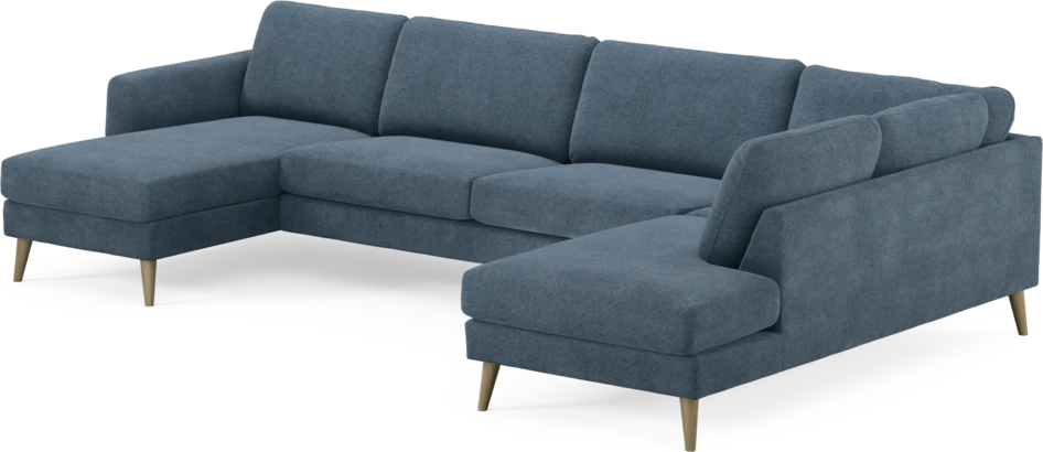 Bridge - 3-sits soffa med schäslong vänster och divan höger - Blå