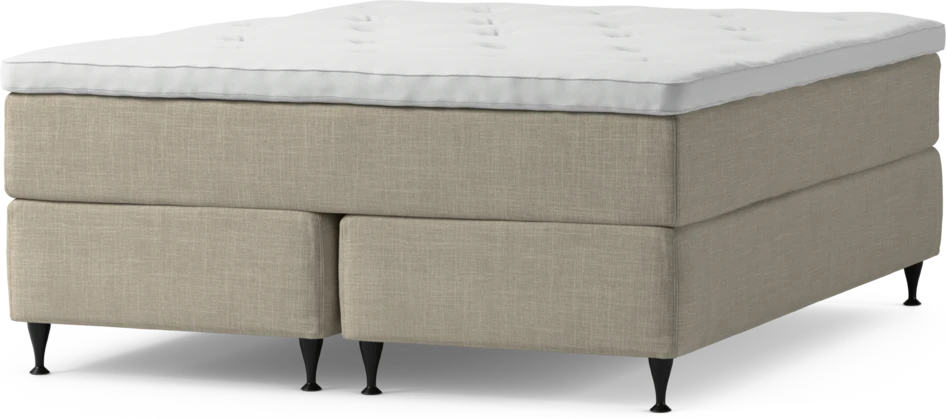 Delux Exclusive - Kontinentalsäng, dubbelsäng med bäddmadrass och sängben - Beige