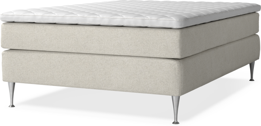 Delux Sense - Kontinentalsäng, enkelsäng 140 cm med bäddmadrass - Beige