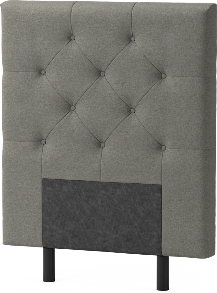 Delux Pikerad Låg - Sänggavel, 90-210 cm - Grå