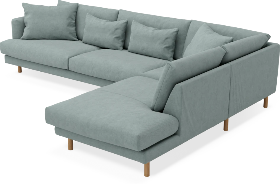 Harper - 3-sits soffa med divan höger - Grön