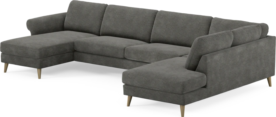 Bridge - 3-sits soffa med schäslong vänster och divan höger - Grå